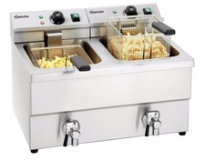 Bartscher Elektro Gastro Fritteuse 2x8 Liter Fettablasshahn A150407 Imbiss 2 II