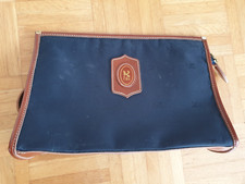 CBS Kulturtasche / Kulturbeutel / Kosmetiktasche, dunkelblau & braun