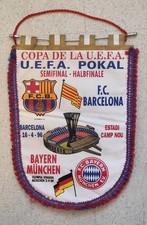 Wimpel FC BAYERN MÜNCHEN vs FC BARCELONA UEFA-POKAL HALBFINALE 02.04./16.04.1996