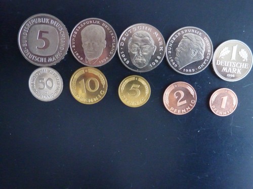 Zehn bankfrische münzen - münzen, brd