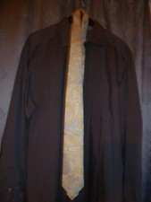 gelb gemusterte Krawatte, reine Seide, von Olymp - handmade