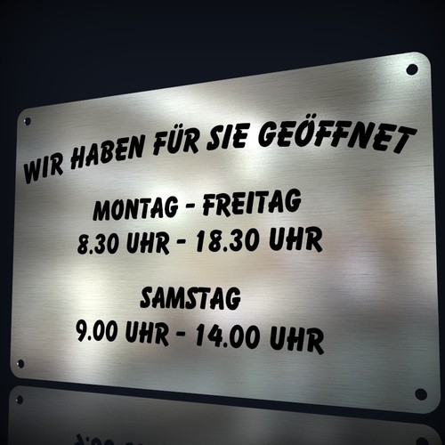 Edelstahl firmenschild mit - edelstahl,