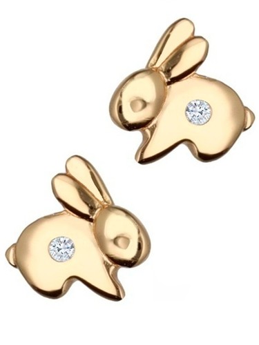 Ohrringe gold hase 18k - gold,