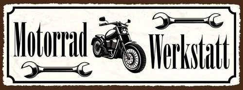 Schild motorrad werkstatt - schild,
