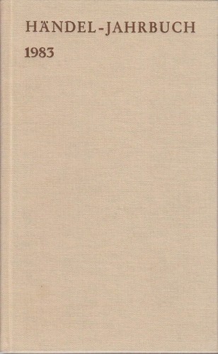 Händel jahrbuch jahrgang - händel-jahrbuch.,