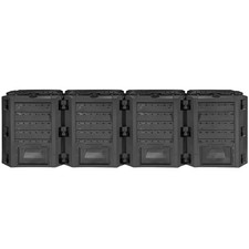 FIXKRAFT Geschlossener Komposter für Garten 1600 Liter in Schwarz