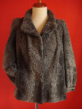 PERSIANER JACKE SWINGER SILBER GRAU RÜCKEN MIT LEDER ZIERDE KÜRSCHNER 38 40 42