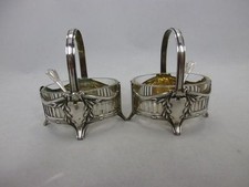 2 Jugendstil Salieren Martin Mayer Mainz ~  1900 Silber 800 punziert