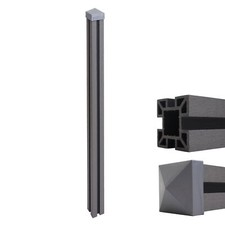 B-Ware WPC-Pfosten Sarthe-WPC-Zaun, Pfeiler Pfahl, Stecksystem 240cm, grau