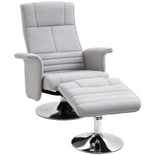 Massagesessel mit Fußhocker, Elektrischer Relaxsessel mit Liegefunktion Stahl