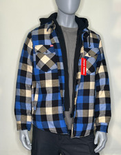 Hard Yakka - Shacket - Padded Shirt - Steppshirt - Kapuze - blau