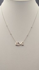 750 Gold Collier Goldkette in 18kt Weißgold Love Kette mit Diamanten 42,5cm lang