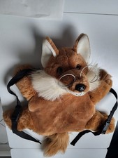 Schwäbisch Hall Plüsch-Rucksack, Fuchs, Brille, ca. 60 cm, Werbung Bausparkasse 