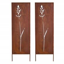SICHTSCHUTZ 2x - ROST GARTEN DEKO 160x50 CM WINDSCHUTZ METALL ROSTOPTIK EDELROST