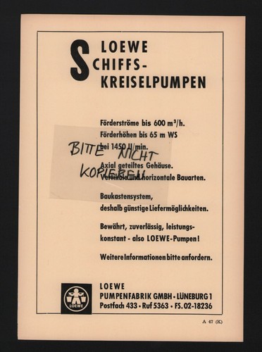 Lüneburg werbung 1961 loewe - lÜneburg,,
