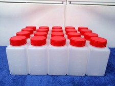 20 Weithalsflaschen + 20 Deckel Kunststoff Plastikflasche Flasche PEHD eckig 250