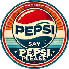 Blechschild rund Pepsi Cola Werbeschild Vintage Metallschild TEL3023