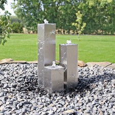 CLGarden Edelstahl Springbrunnen ESB8 mit LED Beleuchtung Designbrunnen Garten