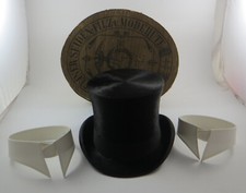 Zylinder Kopfbedeckung und Stehkragen, Hochzeit, Karneval,  Gr. ca. 54cm (EK9)