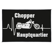 Fußmatte Chopper Hauptquartier biker geschenk oldschool bike motorrad motive fat