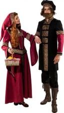 Hofdame Magd Kostüm Kleid Dame Mittelalter Barock Burgfräulein Burgherr Herr Hut