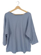 OPUS Damen Pullover Gr. 44/XXL Blau Casual Strukturmuster 3/4-Arm