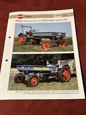 Eicher Traktor Geräteträger G 160 200 220 280  1958 Weltbild Prospekt Schlepper