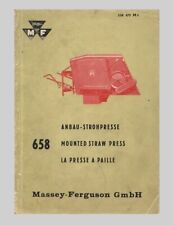 Massey Ferguson Strohpresse 658 Betriebsanleiung Ersatzteilliste Original