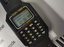 Retro 80er Taschenrechner ARMBANDUHR Data Bank TOP unbenutzt OVP Anleitung