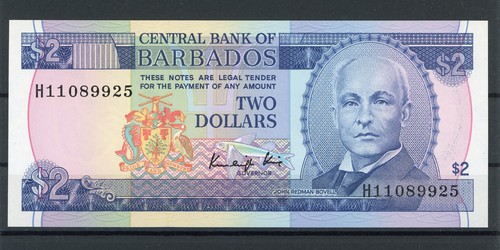 Barbados dollar banknote - 2, unc