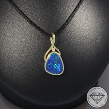Wert 1220 € Brillant Opal Anhänger 585 14 Karat Gelb Gold xxyy