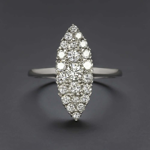 Karat diamant navette ring - karat,