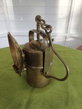 VINTAGE: Karbidlampe mit Lampenspiegel, Grubenlampe; vor Mitte d. 20. Jh.