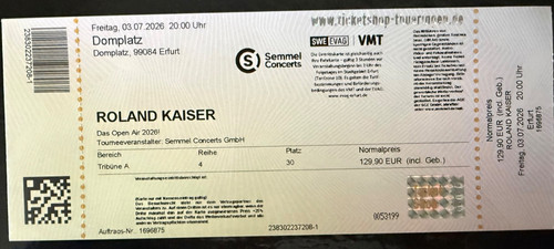 Roland kaiser sitzplätze - roland, kaiser,
