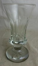 antiker schwerer Glas Becher Fußbecher geschliffen