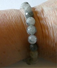 Besonderes Perlenarmband, Rutil-Quarz facettiert, 925er Silber, Harry Ivens NEU