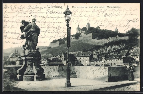 Würzburg marienstatue auf - würzburg,,
