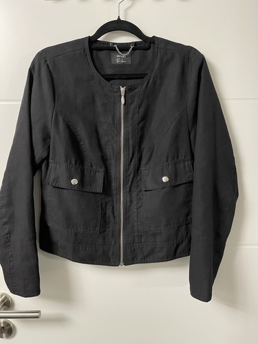 Jacke schwarz dünn - schwarz, silber