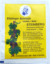 KITZINGER WEINHEFE TROCKENHEFE REINHEFE - Steinberg -  für 10-50l Wein - Arauner
