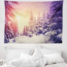 Winter Mikrofaser Breiter Wandteppich Dramatische Szene Sonnenaufgang