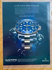 Rolex Submariner Date Wempe  2011 Vintage Watch Ad Werbung Reklame