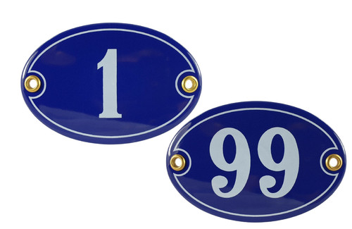 Emaille hausnummer oval 99 - emaille,