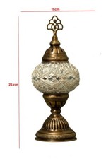 Mosaiklampe Große Kugel 9 cm S Silber Handgefertigt Orientalisch Glass 