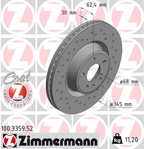 Zimmermann bremsscheibe - 2x,