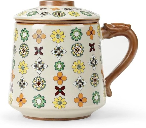 Keramik teetasse mit holzgriff - teetasse,