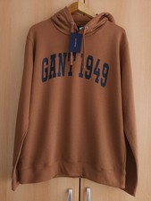 Gant Herren Sweatshirt / Hoodie mit Kapuze – Dunkelbeige XXL – Neu mit Etikett