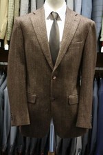 Kaiser Design Sakko Gr.50 braun strukturiert Einreiher 2-Knopf Cerruti -S273