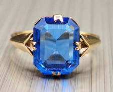 Vintage Ring 9 kt Gold blau