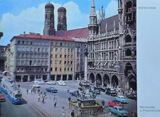 AK München Marienplatz 1960er Tram Autos