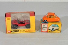 2 alte Corgi Modelle mit OVP, Heinkel Economy Car 233 und G.P. Beach Buggy 381